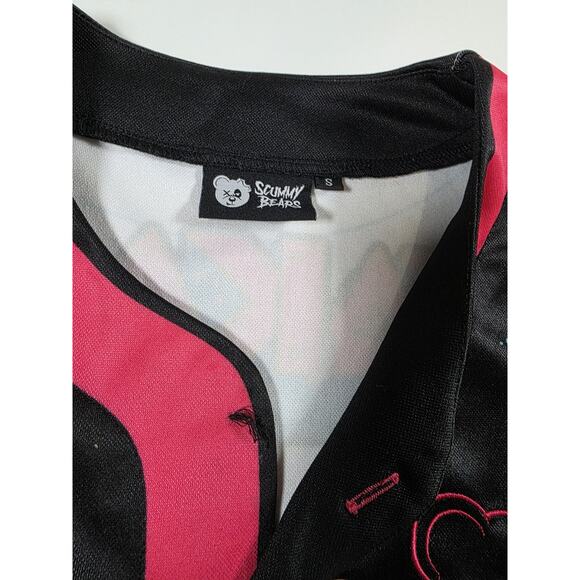 Scummy Bears x Wakaan Cropped Jersey Women’s Small Hot Pink Black Teal - Picture 4 of 6